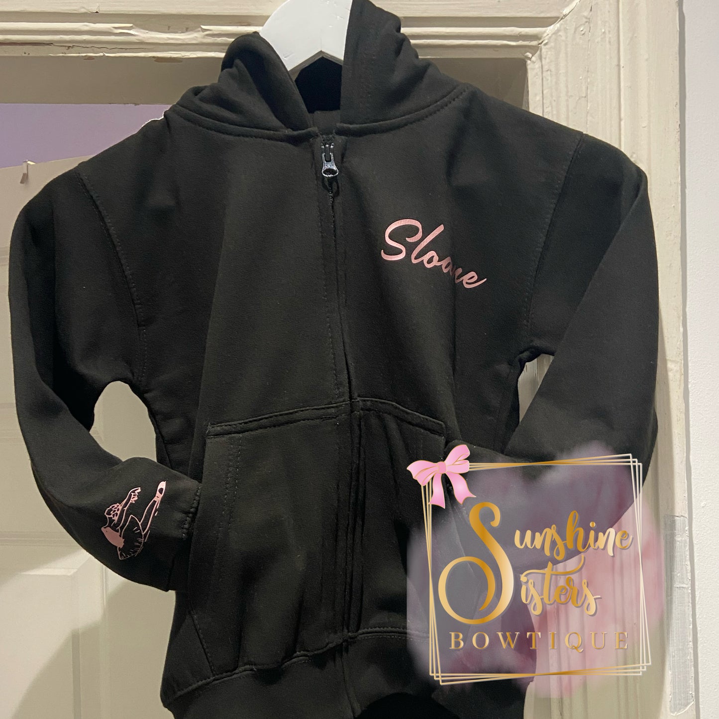 Personalized Ballerina Zip up Hoodie, Ballet Zoodie, Girls Zip up Hoodie, Personalised Zoodie