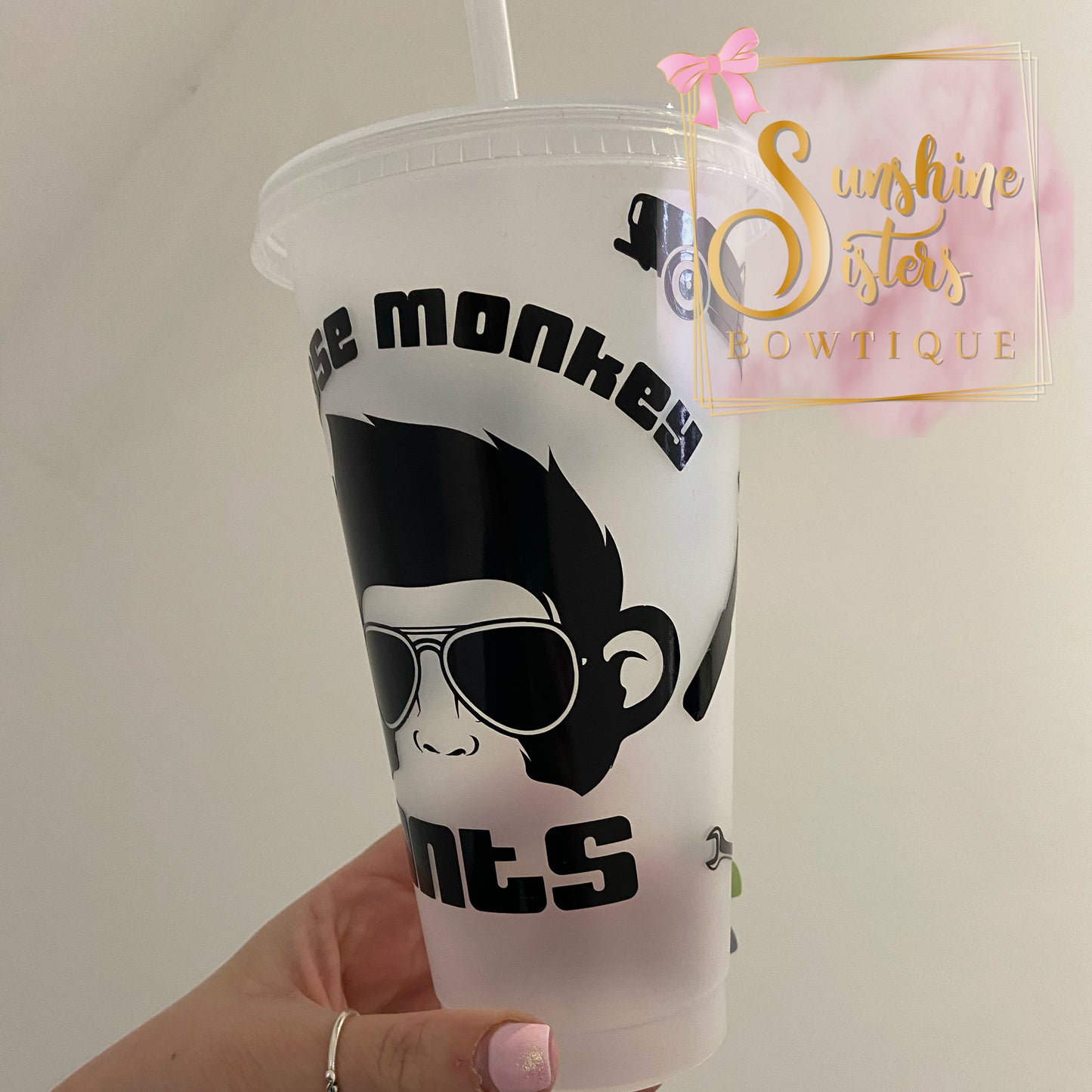 Customised Grease Monkey Mechanic 24oz Cold Cups