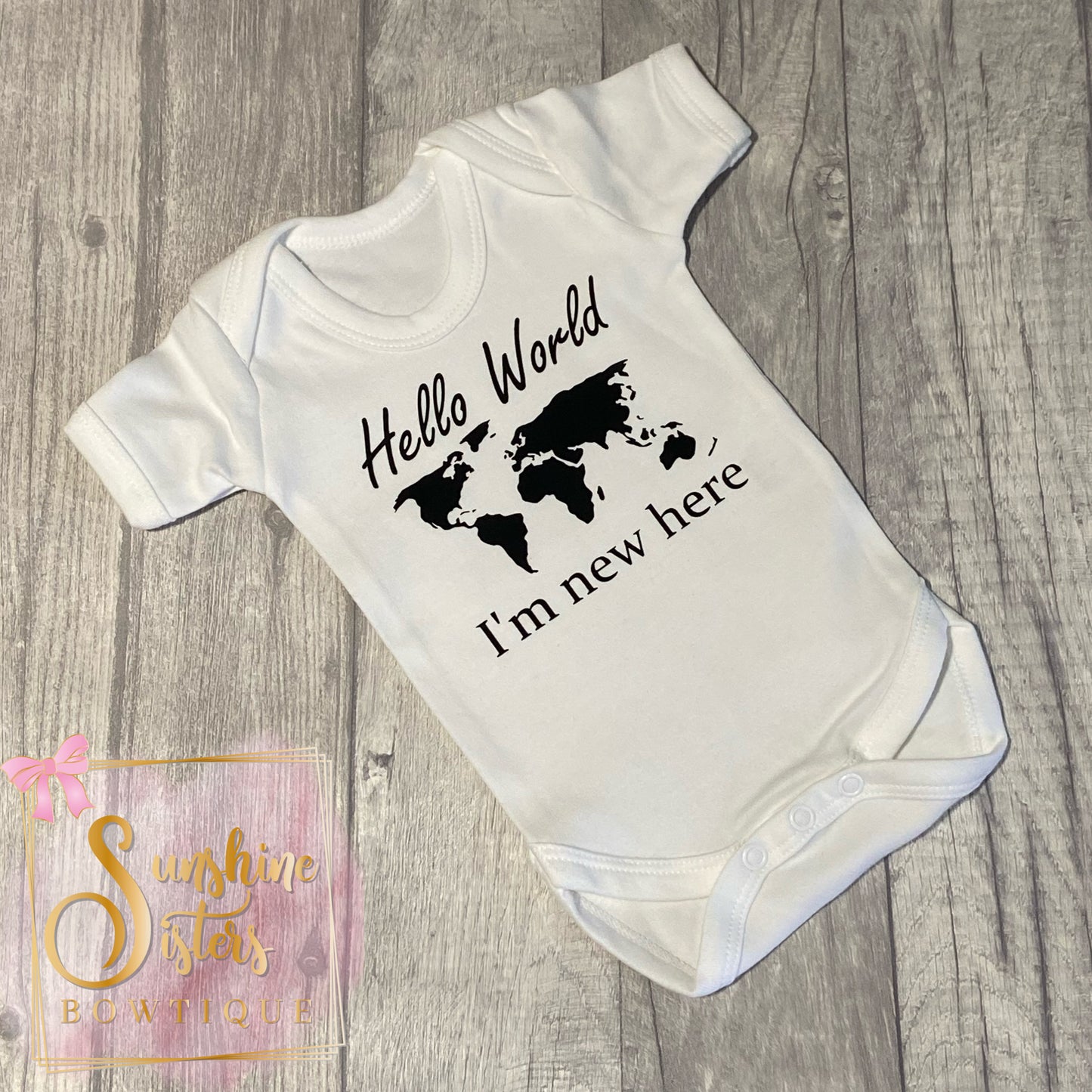 Hello World - Newborn Map Baby Vest